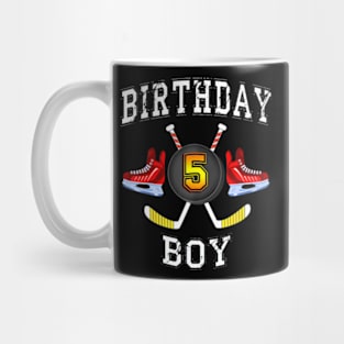 5Th Birthday Boy Ice Hockey 5 Years Old Kid Mug